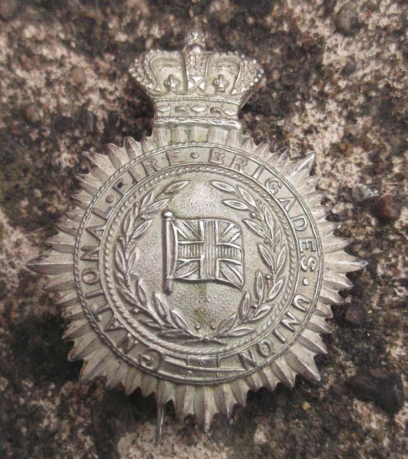 British National Fire Brigades Union Pin Badge VR Crown