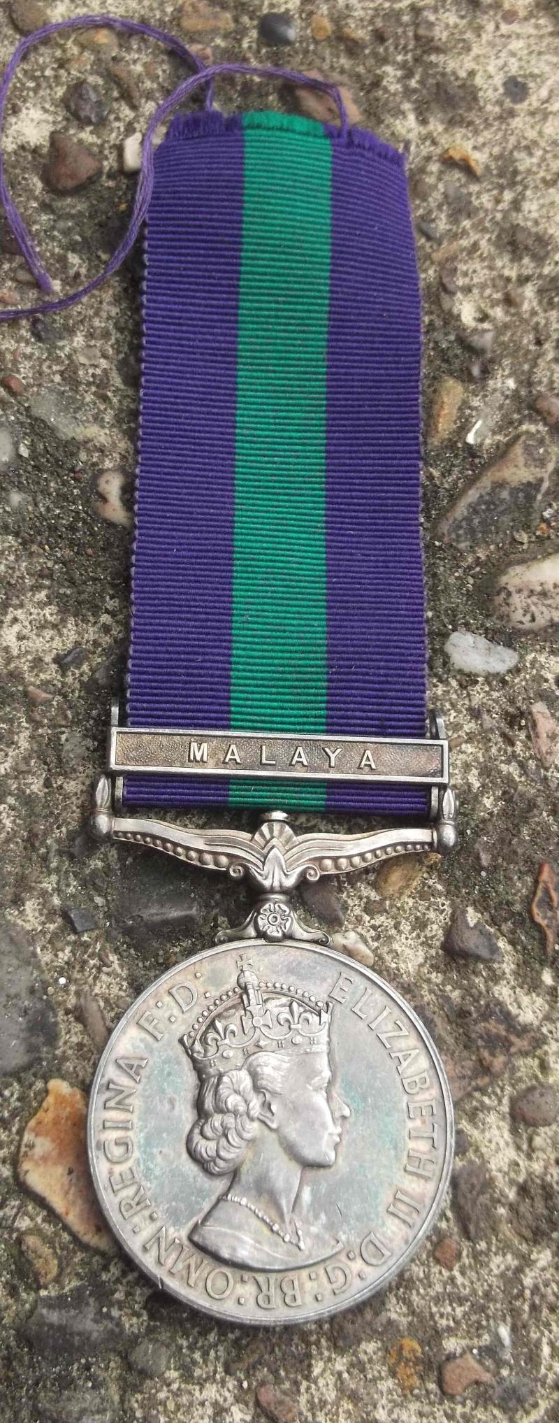 British Army 12th Lancers General Service Medal Malaya GSM