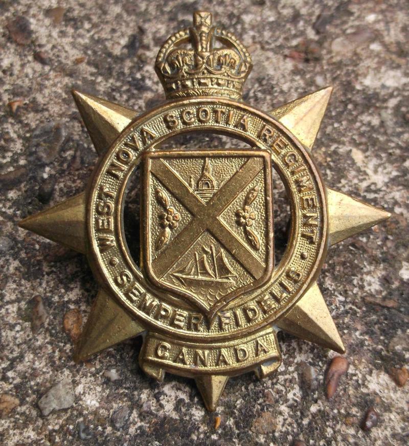 Canada West Nova Scotia Regiment Cap Badge Kings Crown