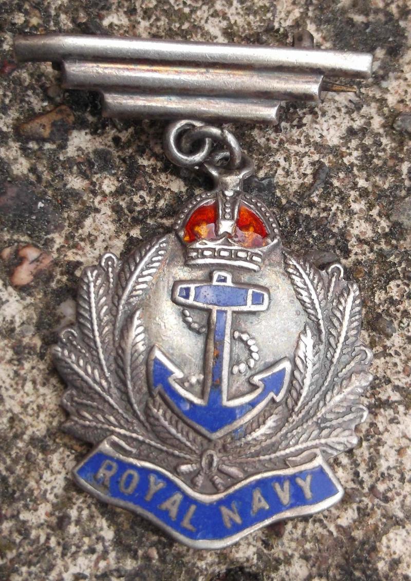 British Lapel Badge WW2 Royal Navy Silver Sweetheart Brooch