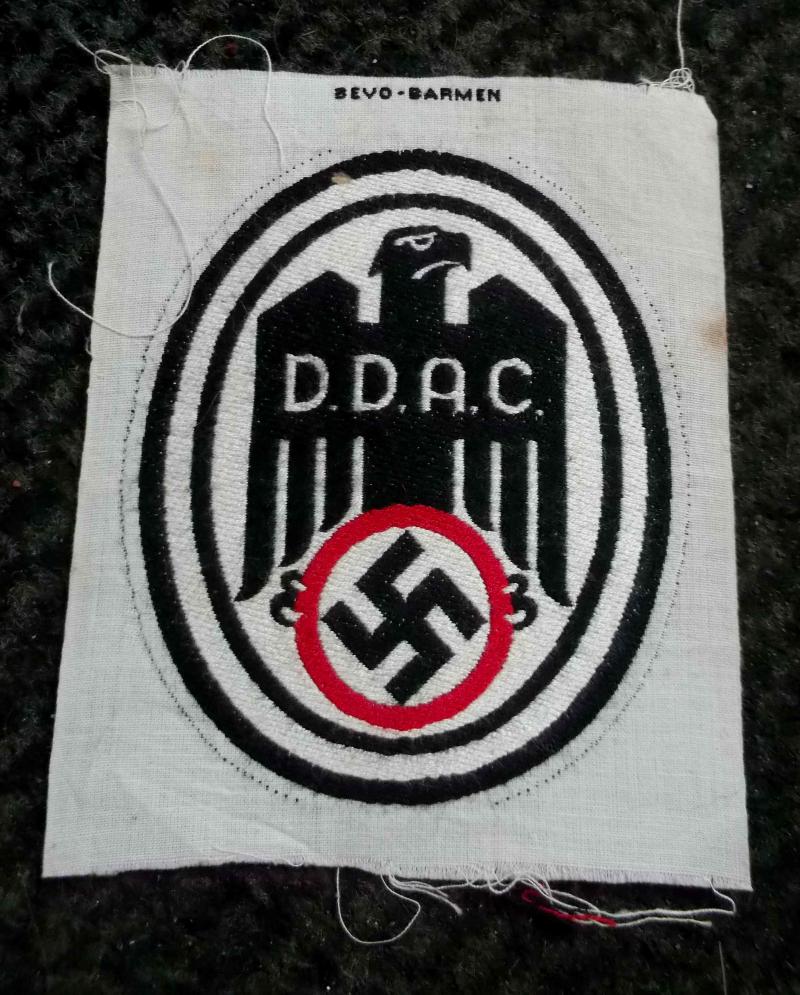German WWII DDAC Automobile Organization Patch Bevo