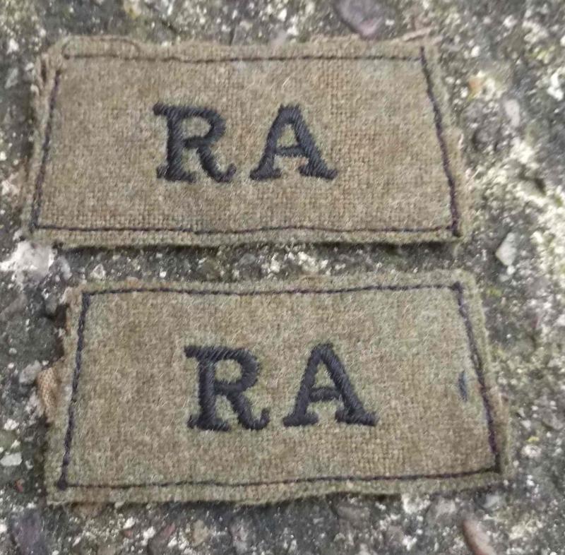 British Army WW2 Royal Artillery Shoulder Titles RA
