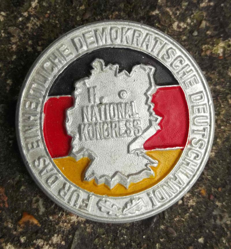 DDR East German National Congress Badge Berlin 1954