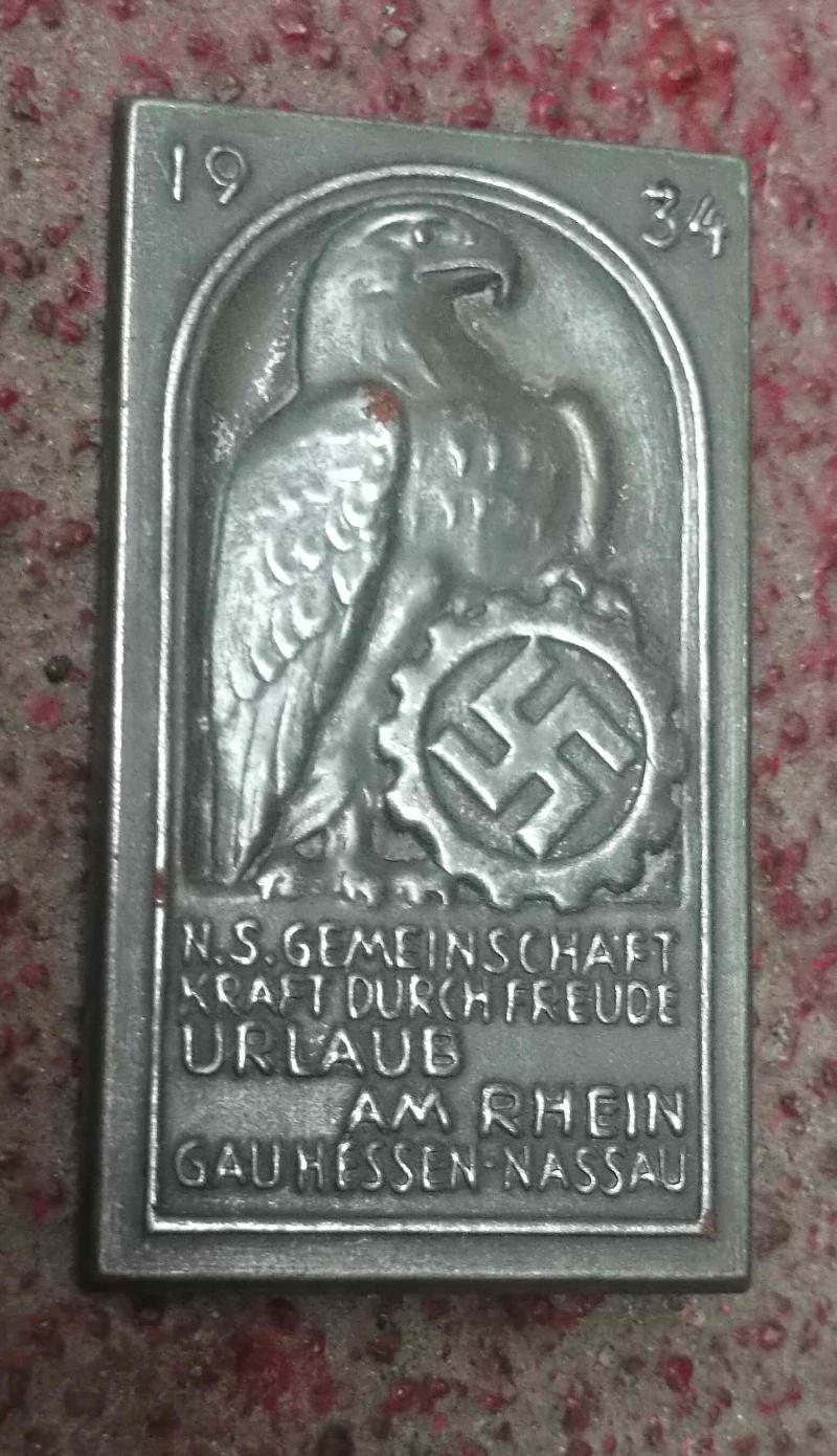 German Third Reich Tinnie Gau Hesse Nassau 1934