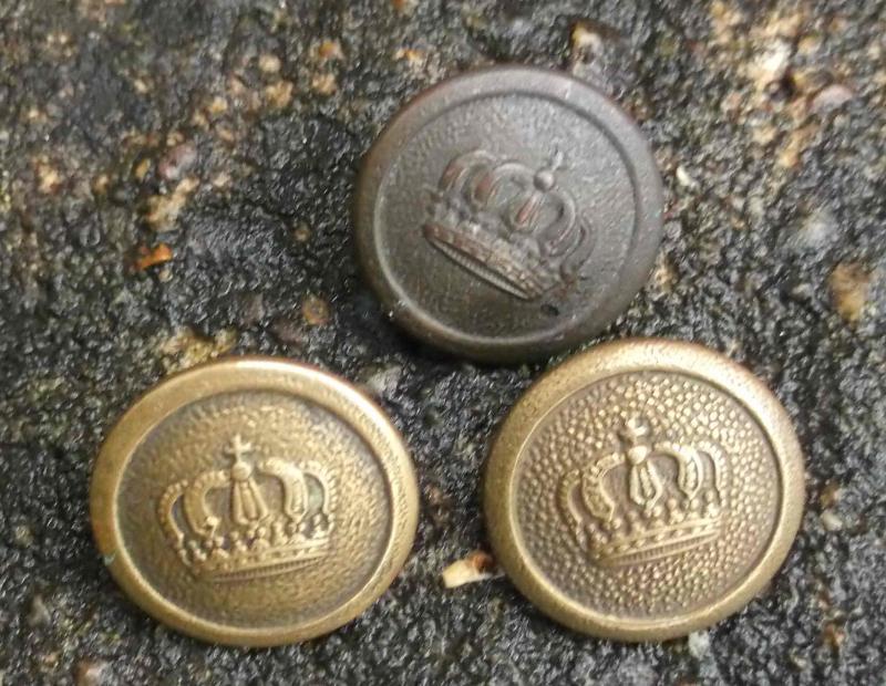 Great War WW1 Imperial German Army Buttons Lot of Three