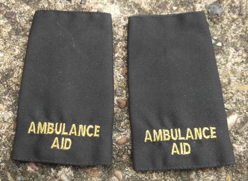 British Ambulance Aid Slider Pair Volunteer Epaulettes