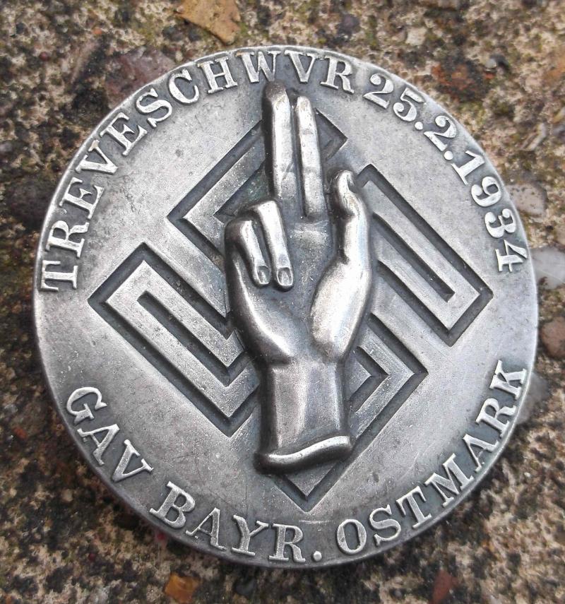 German Third Reich Gau Bayern Ostmark Oath Badge 1934