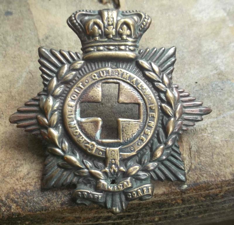 British Army Victorian Medical Staff Corps Cap Badge Repaired Relic