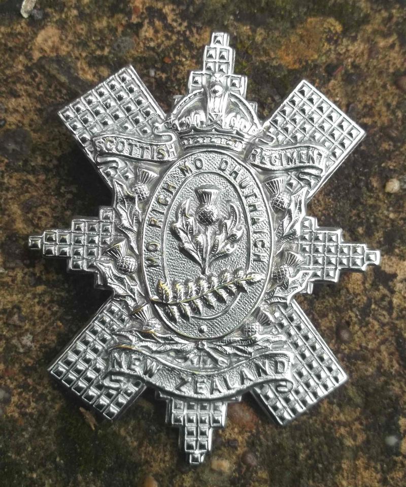 New Zealand Scottish Regiment Cap Badge Kings Crown