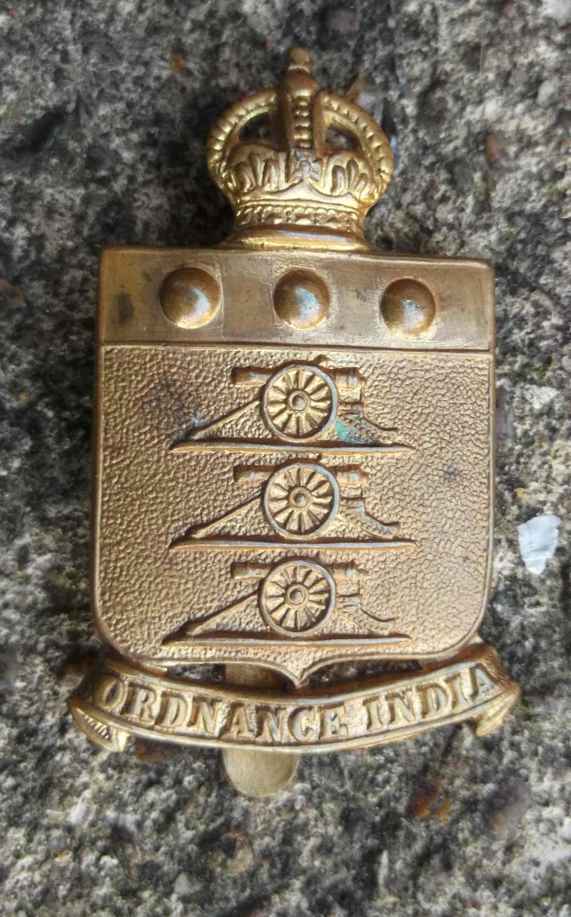 British Indian Army Ordnance Corps Cap Badge KC