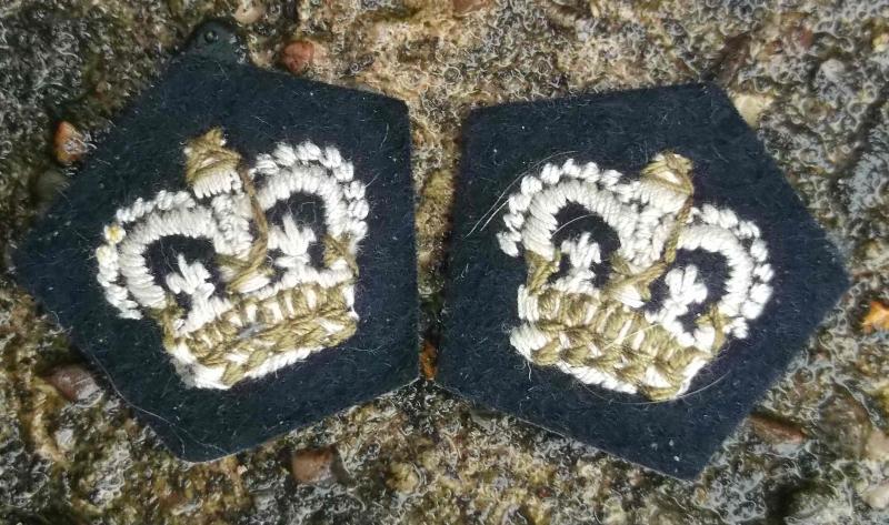 British Army Rifle  Regiment NCO Rank Crowns Pair Sleeve Insignia EIIR