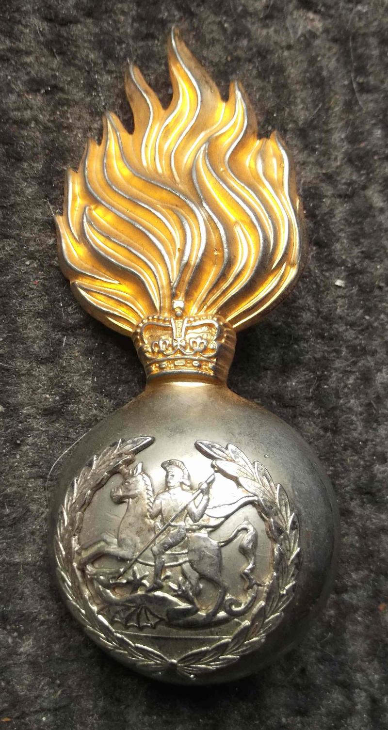 British Army Royal Regiment of Fusiliers Busby Cap Badge EIIR