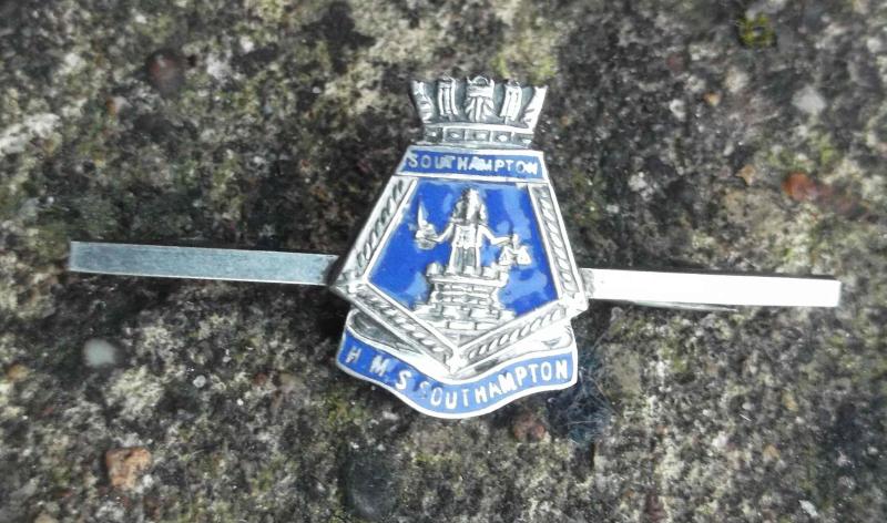 British Royal Navy Veterans Pin Badge Silver HMS Southampton