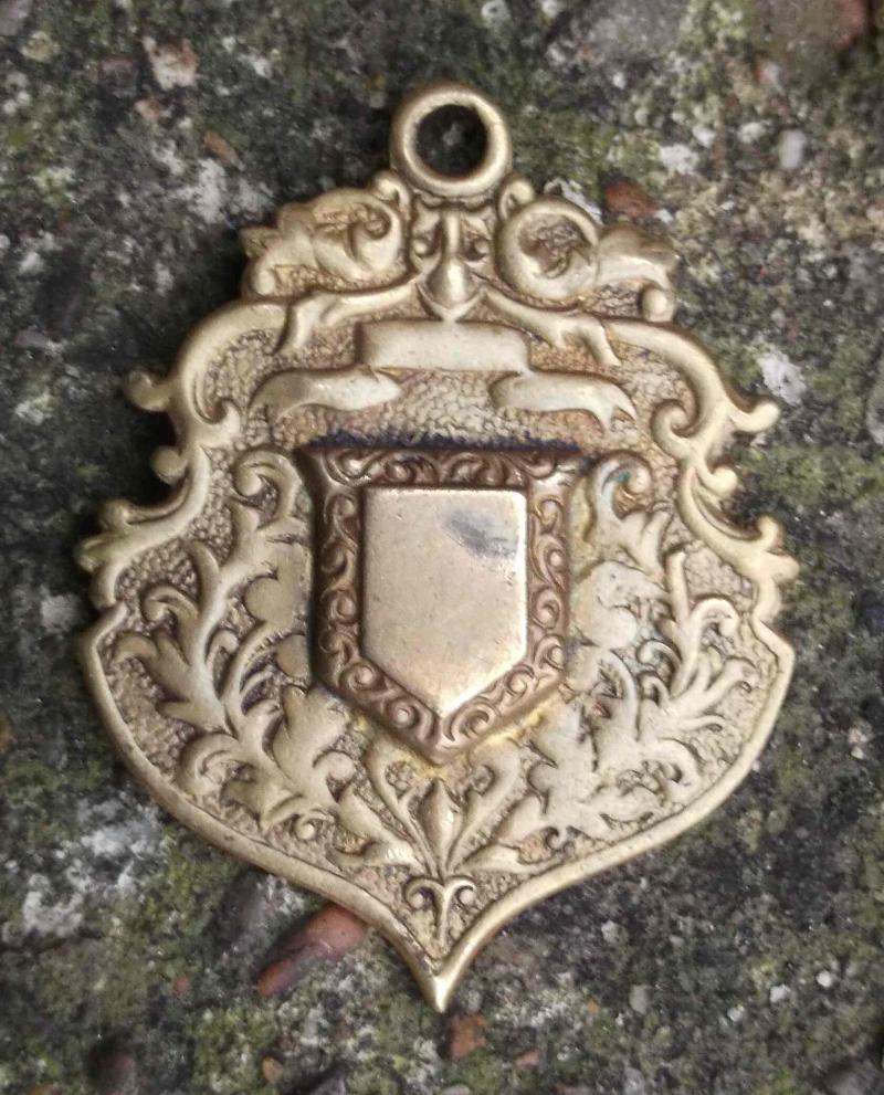 Vintage Antique Watch Fob Shield Albert Watch Charm by S M E 18ct Patn