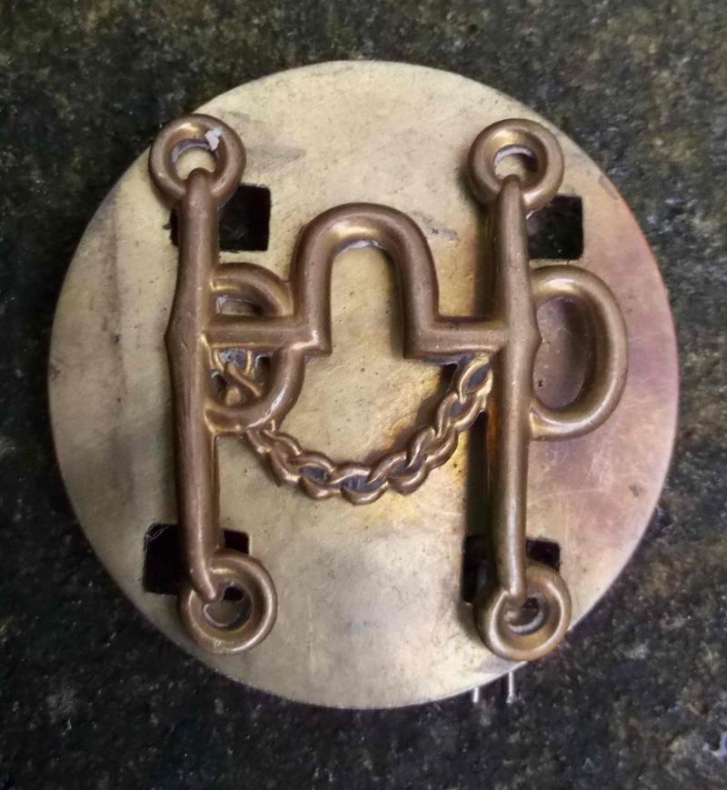 British Army Metal Horse Bit Trade Badge with Backplate