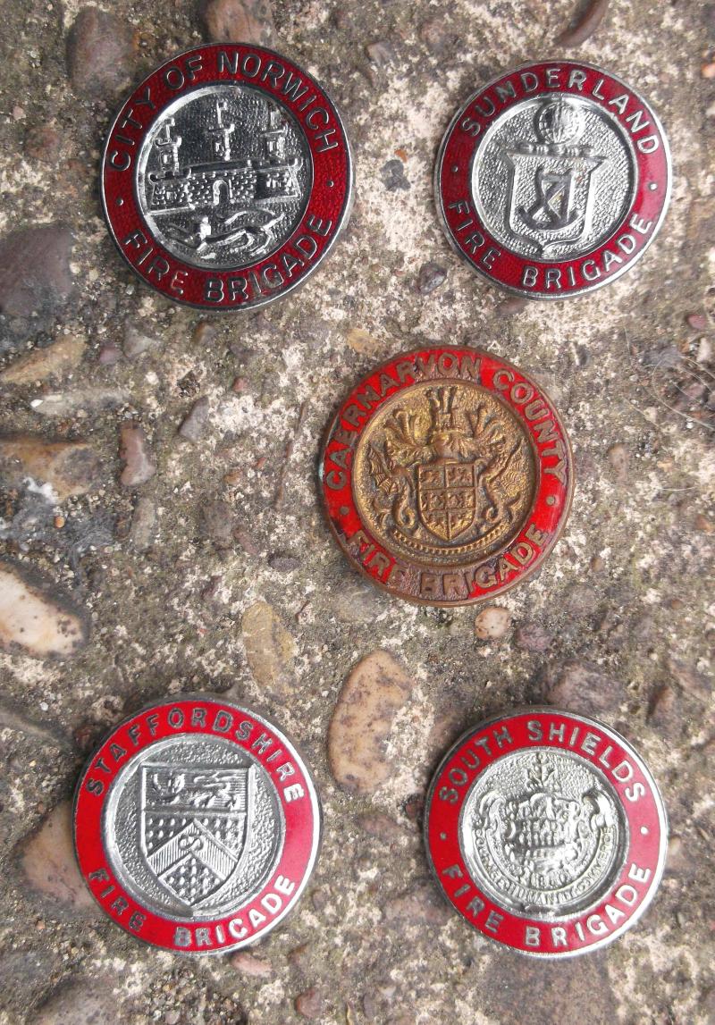 British Fire Brigade Cap Badges Service Centres Lot of Five