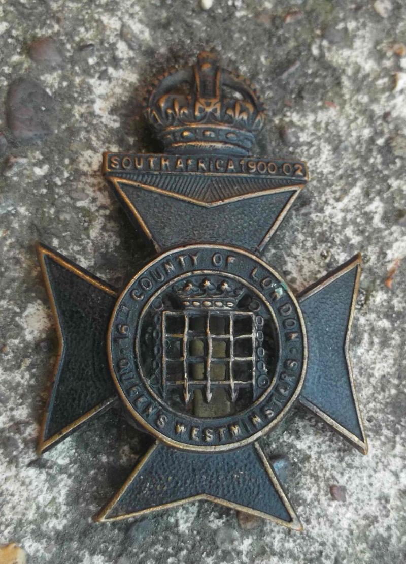 British Army 16th County Of London Bttn. Queen's Westminster Rifles Cap Badge