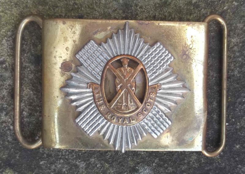Vintage British Army Scottish Belt Buckle Royal Scots