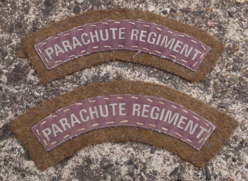 British Army Pair WW2 Parachute Regiment Shoulder Titles Reproduction