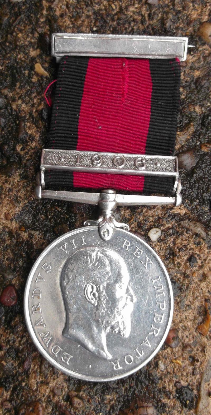 British Army Edward VII Natal Rebellion Medal 1906 Clasp to Roystons Horse