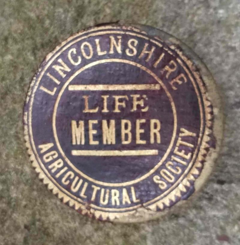 Vintage Lincolnshire Agricultural Society Life Member Badge