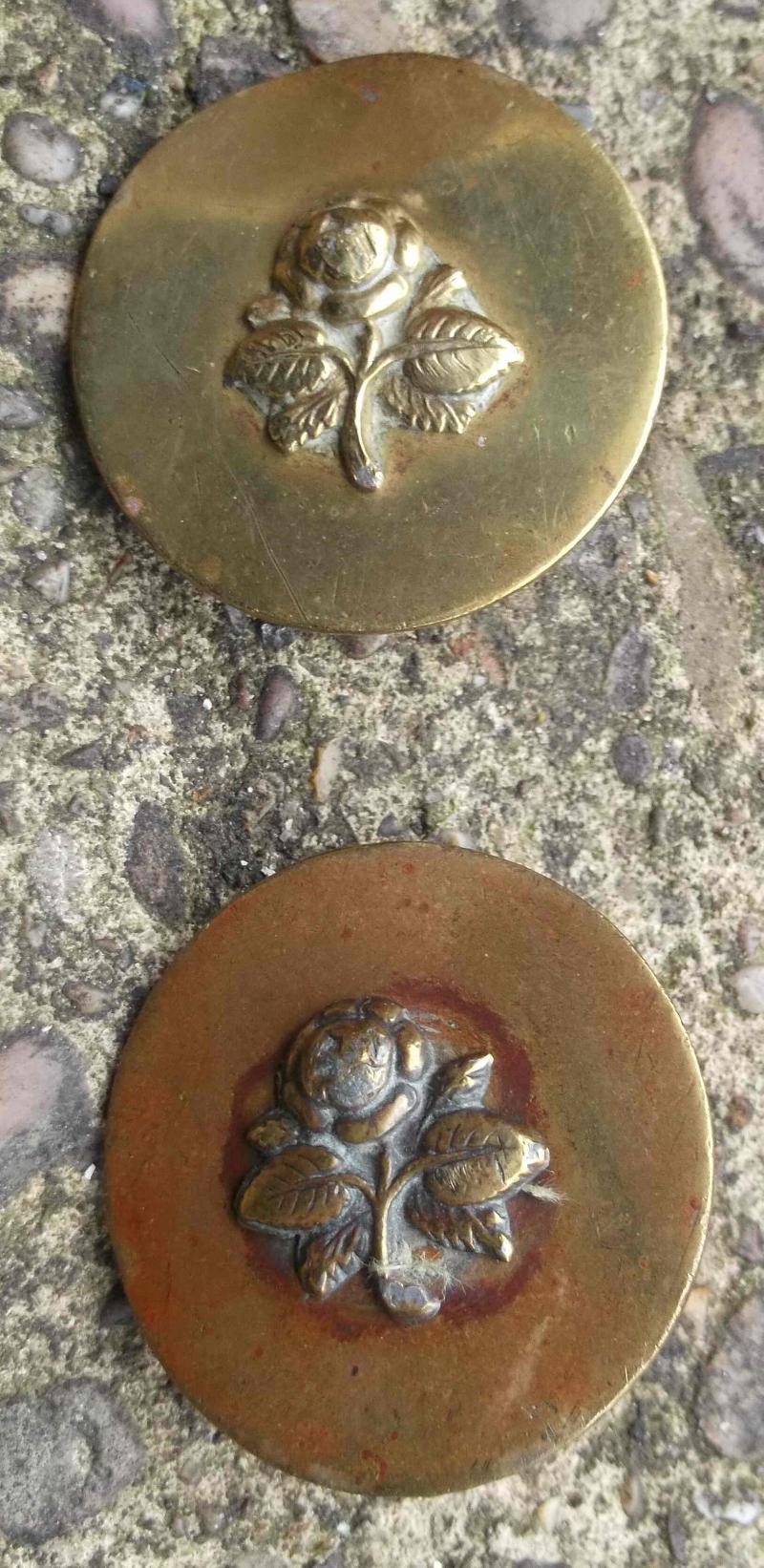 Vintage Horse Bridle Related Pair of Brass Badges