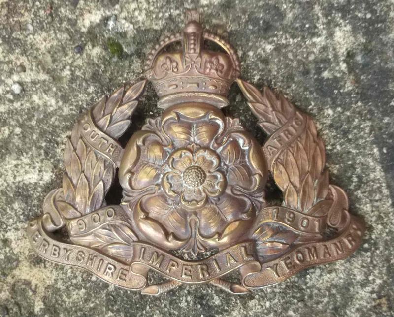 British Army Derbyshire Imperial Yeomanry Helmet Plate