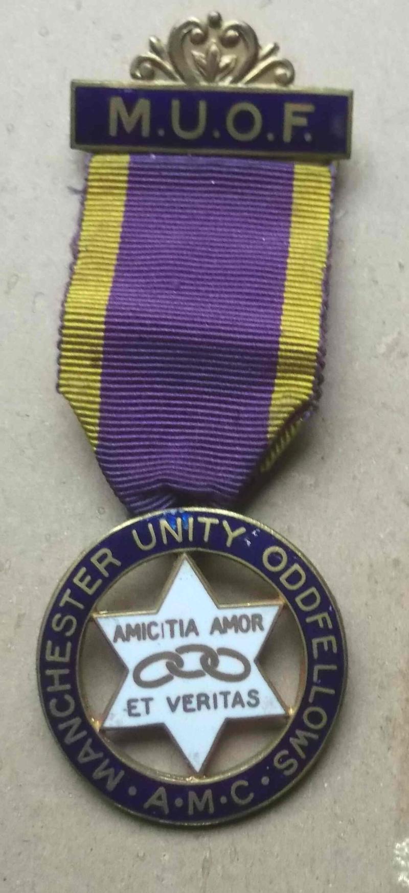 British Manchester Unity of Oddfellows Medal Vintage Silver