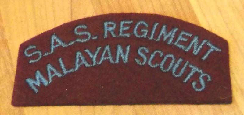 British SAS Malayan Scouts Tailors Shop Shoulder Title