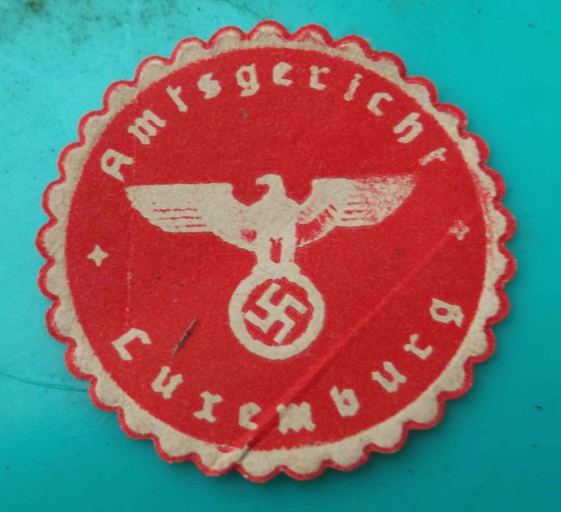 German WW2 Occupied Luxembourg Embossed Document Stamp