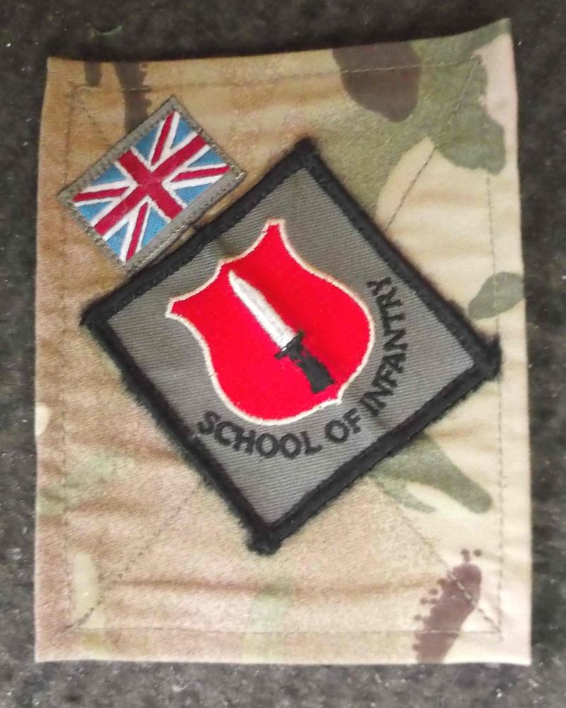 British Army School of Infantry Uniform Patch on Fitting