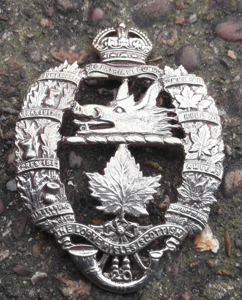 Canadian Army Lorne Rifles (Scottish) Cross Belt Plate Section