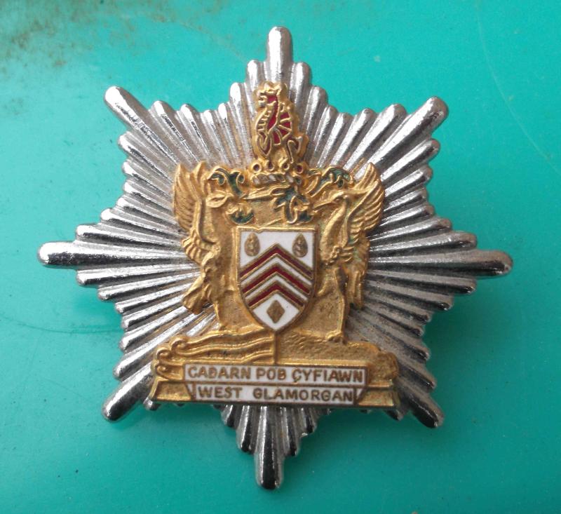 British West Glamorgan Fire Brigade Cap Badge Wales