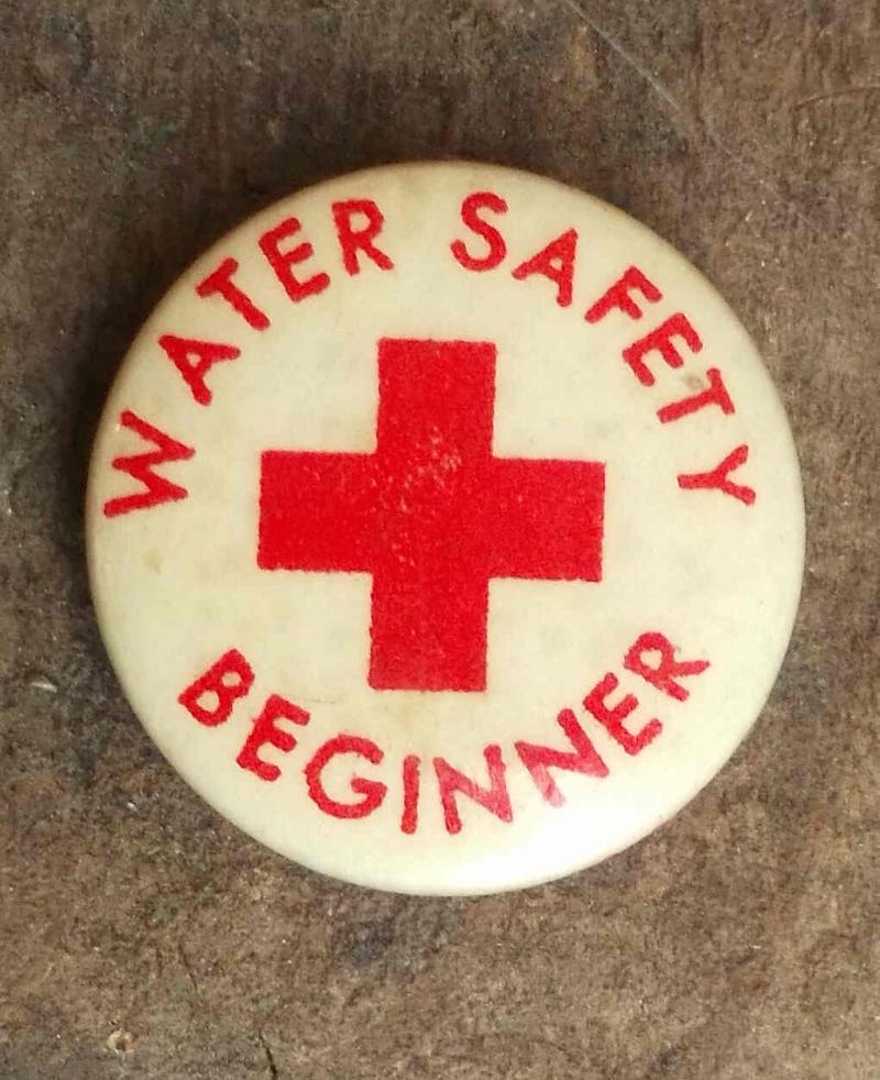Red Cross Beginner Swimmer Small Button Pin Badge