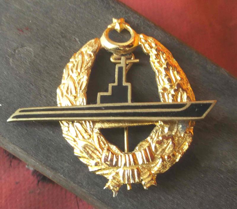 Vintage Turkish Navy Submarine Uniform Badge Türkiye Turkey