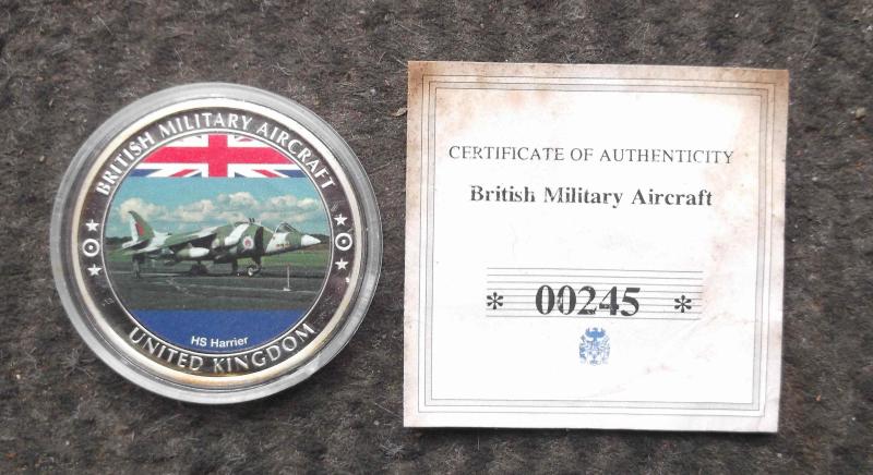 Royal Air Force Memorial Coin British Military Aircraft Harrier