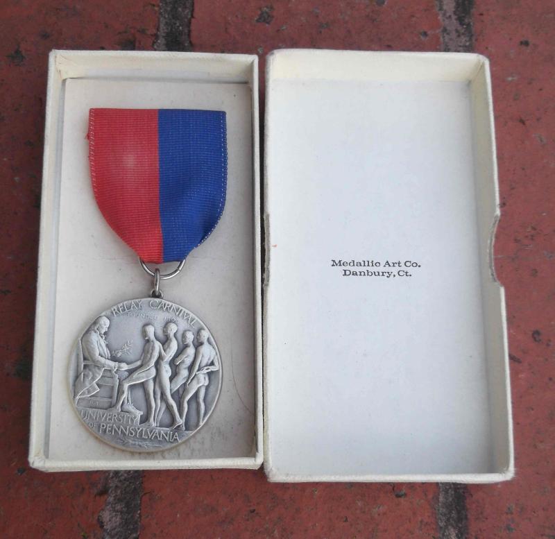 USA Vintage University of Pennsylvania Carnival Sports Medal in Issue Box