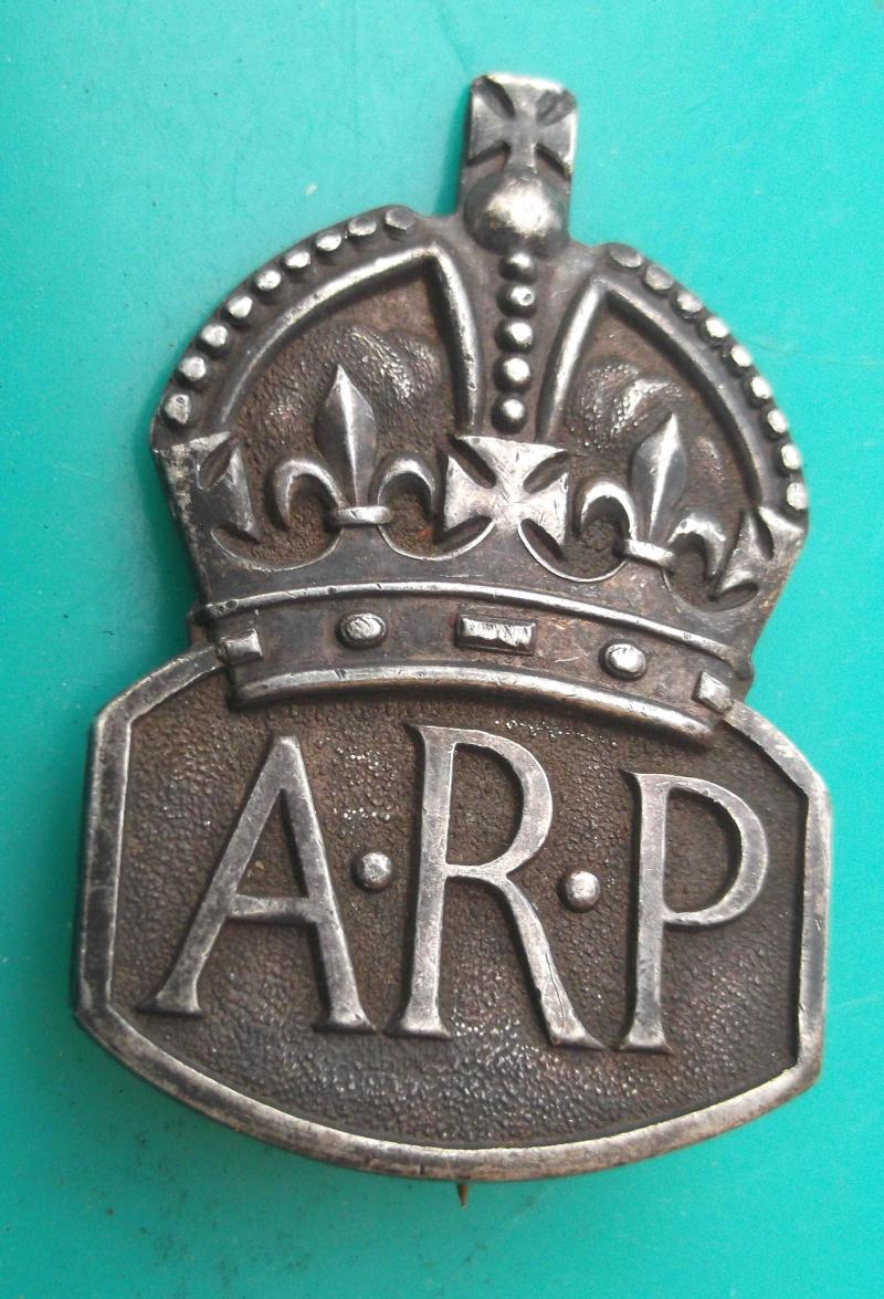 British ARP WW2 Air Raid Precautions Silver Lapel Badge
