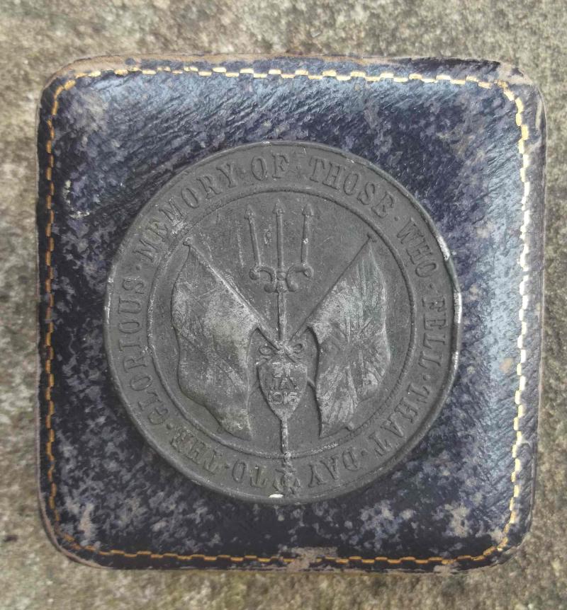 British Royal Navy Battle of Jutland Commemorative Medallion in Case