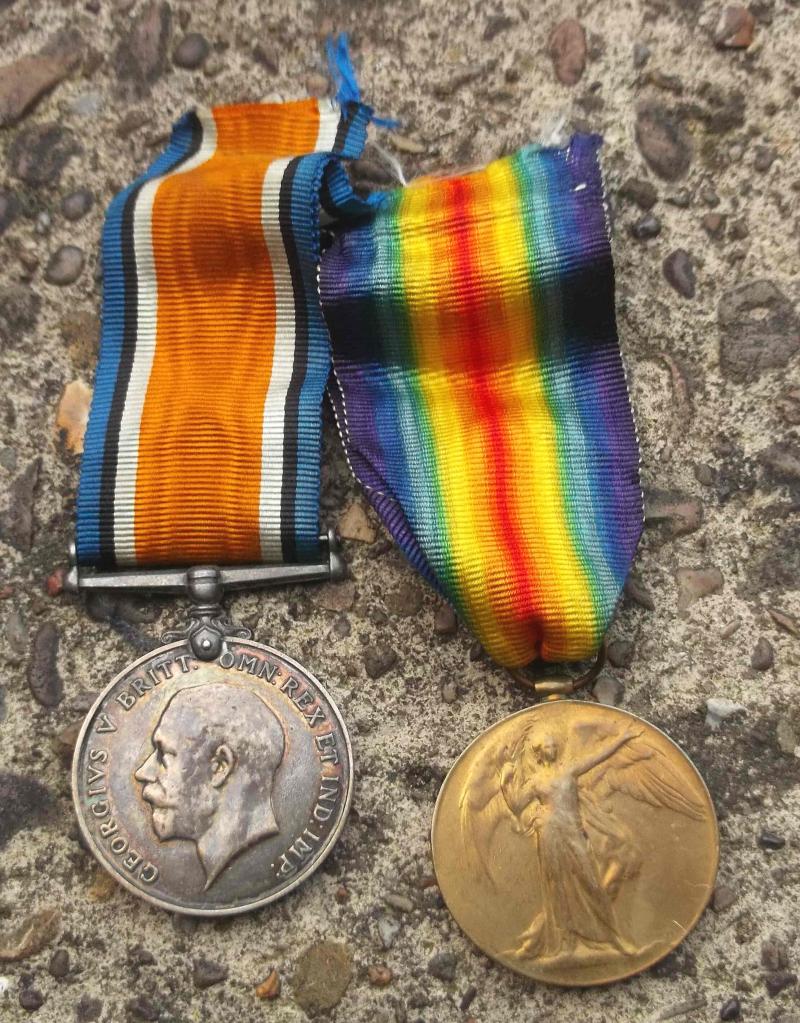 British Army Notts & Derby Regiment WW1 Medal Pair