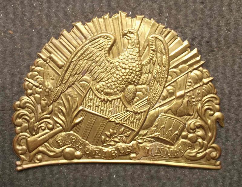 USA Vintage Large Metal Helmet Plate United States of America